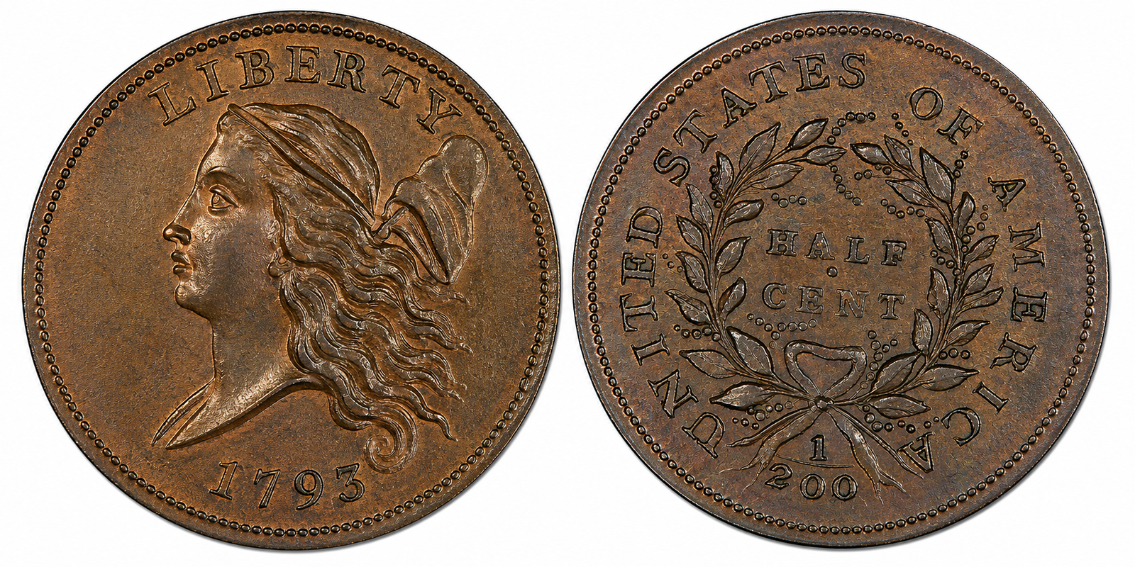 1793: Liberty Cap Half Cent (Left-Facing Type)