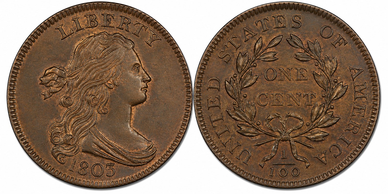 1796–1807: Draped Bust Large Cent