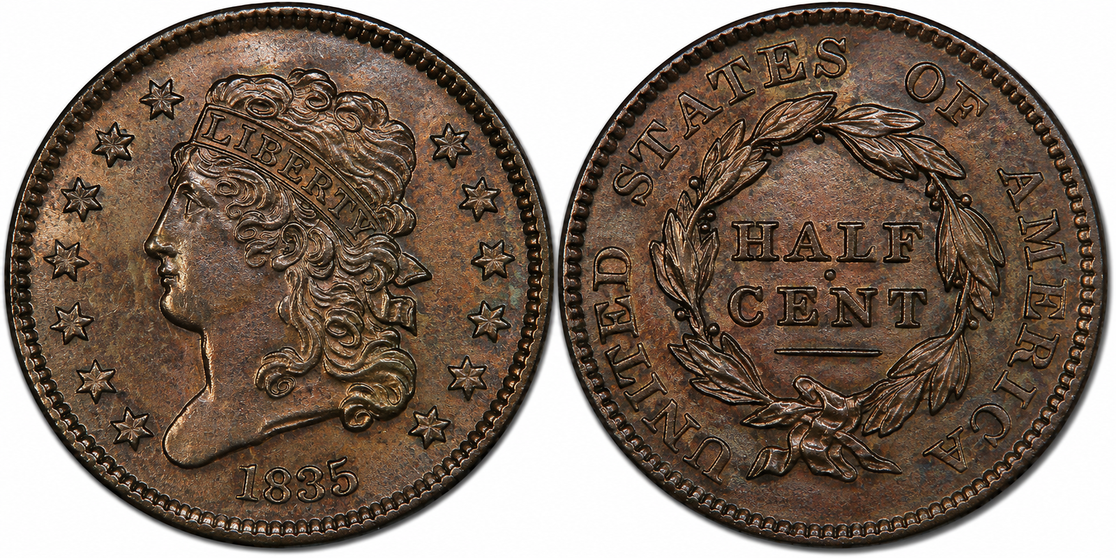 1809–1836: Classic Head Half Cent