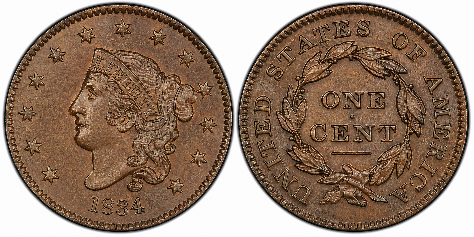 1816–1839: Coronet Head Large Cent (Matron Head Type)