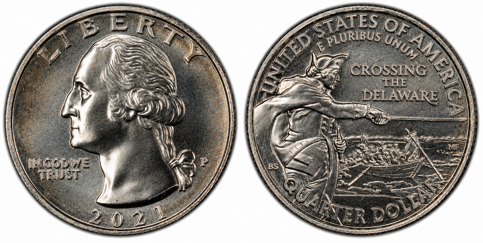 2021-P Washington Crossing the Delaware Quarter obverse and reverse