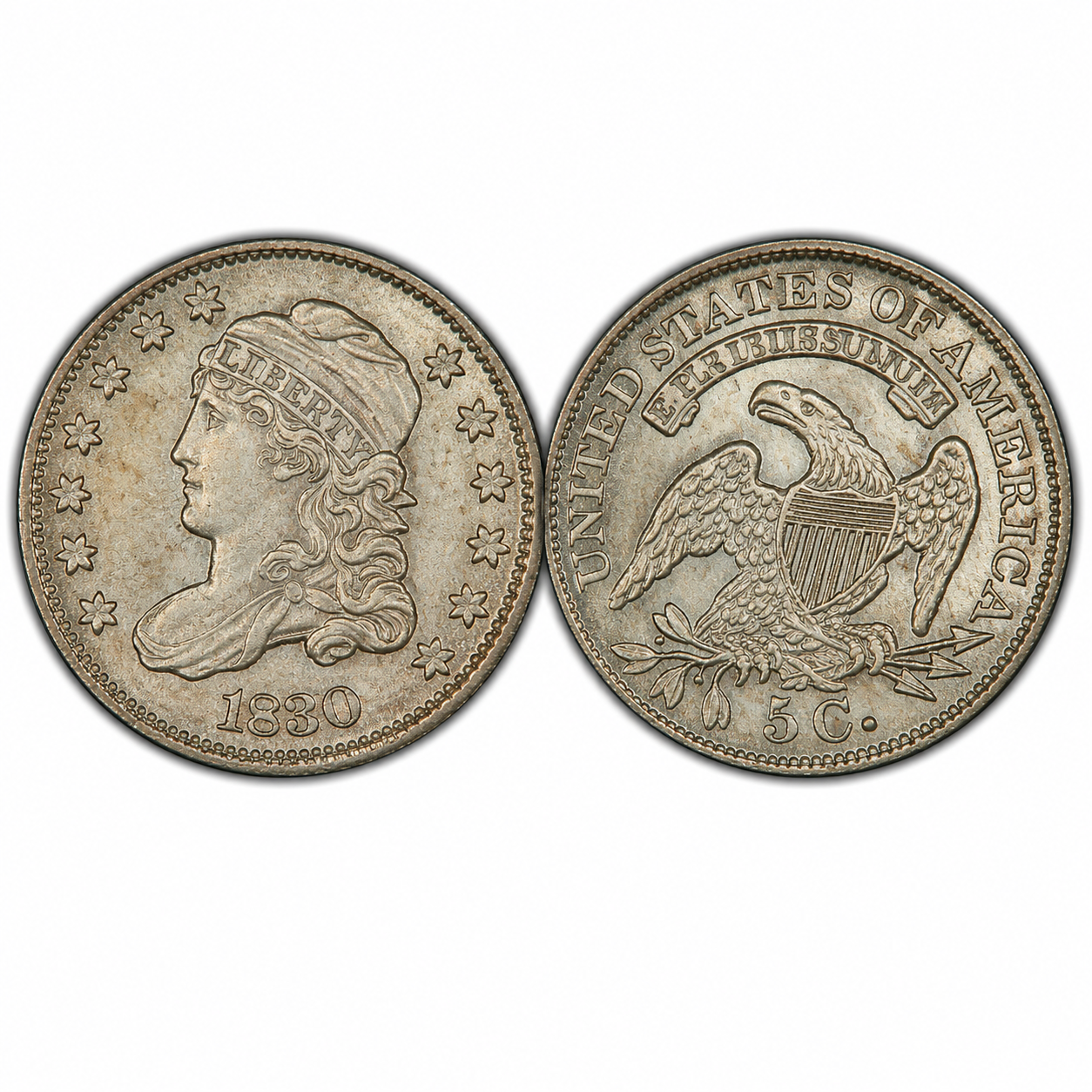 1829–1837: Capped Bust Silver Half Dime