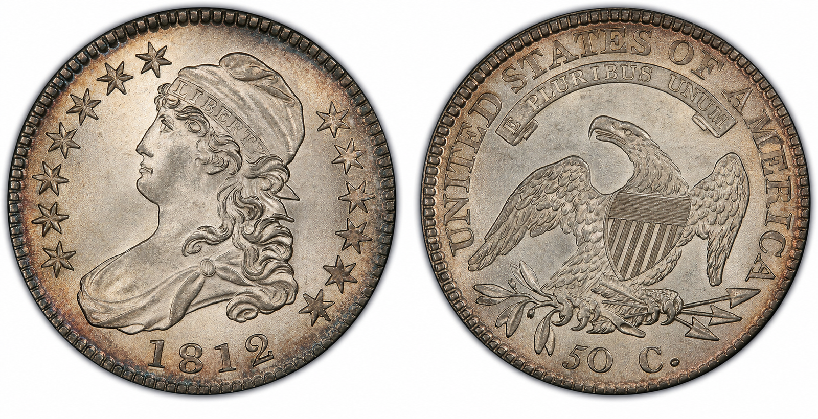 1812 Capped Bust Half Dollar Lettered Edge obverse and reverse