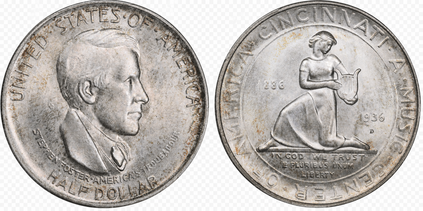 1936 Cincinnati Music Center Half Dollar
