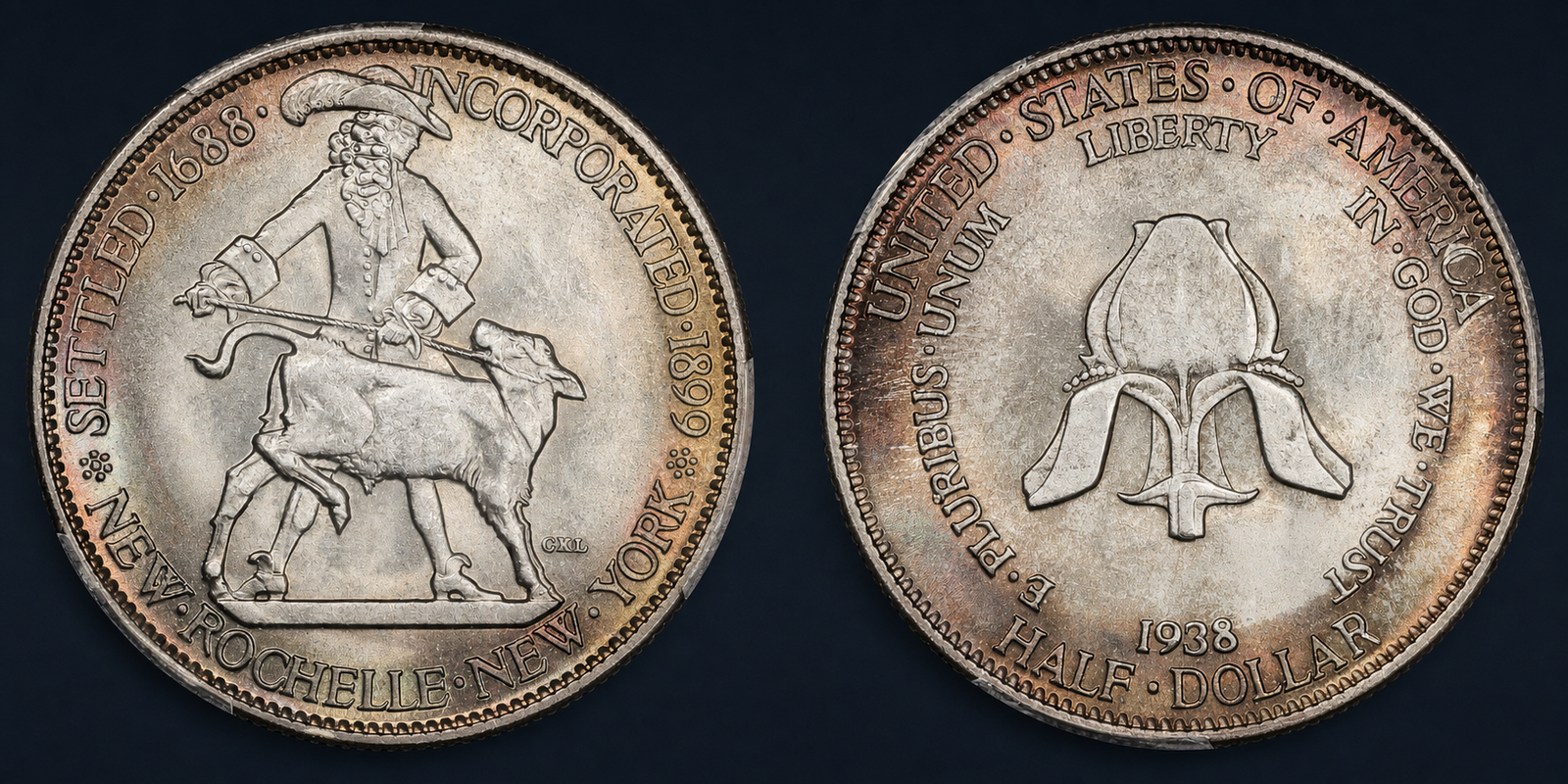 1938 New Rochelle 250th Anniversary Half Dollar