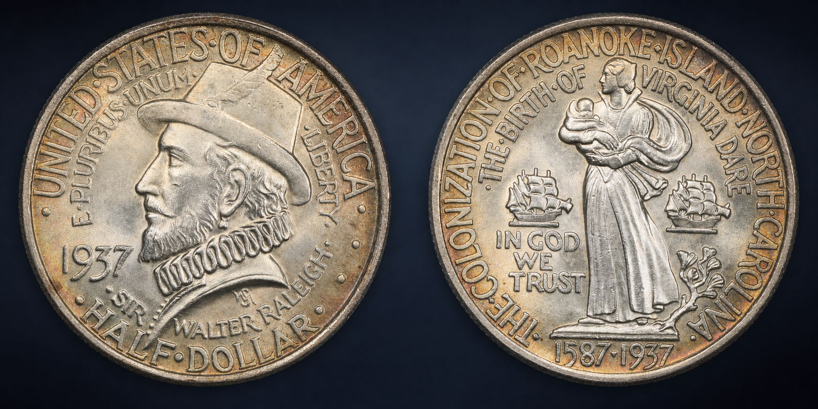 1937 Roanoke Island 350th Anniversary Half Dollar