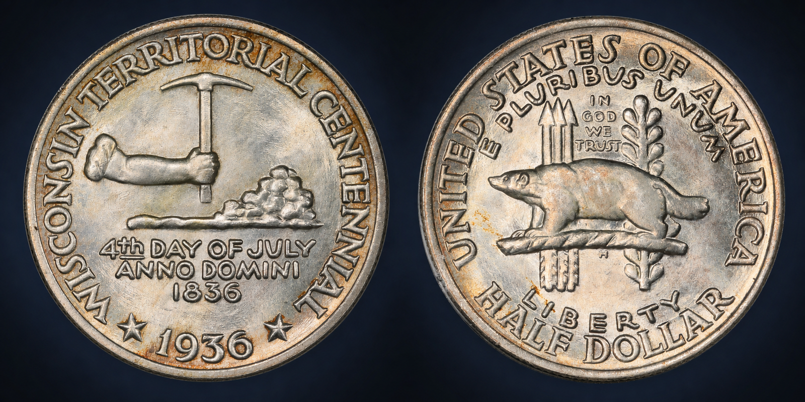 1936 Wisconsin Territorial Centennial Half Dollar