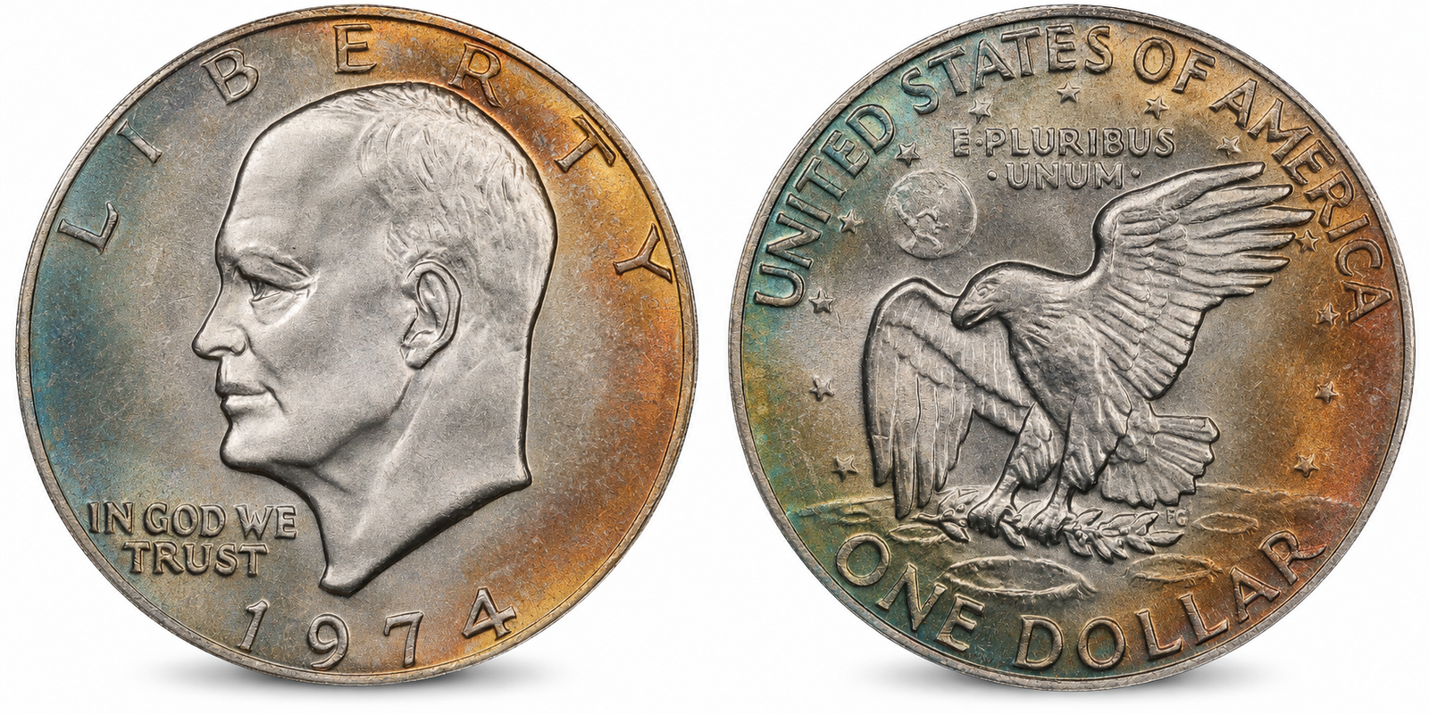 1971–1978 copper-nickel clad Eisenhower Dollar obverse and reverse