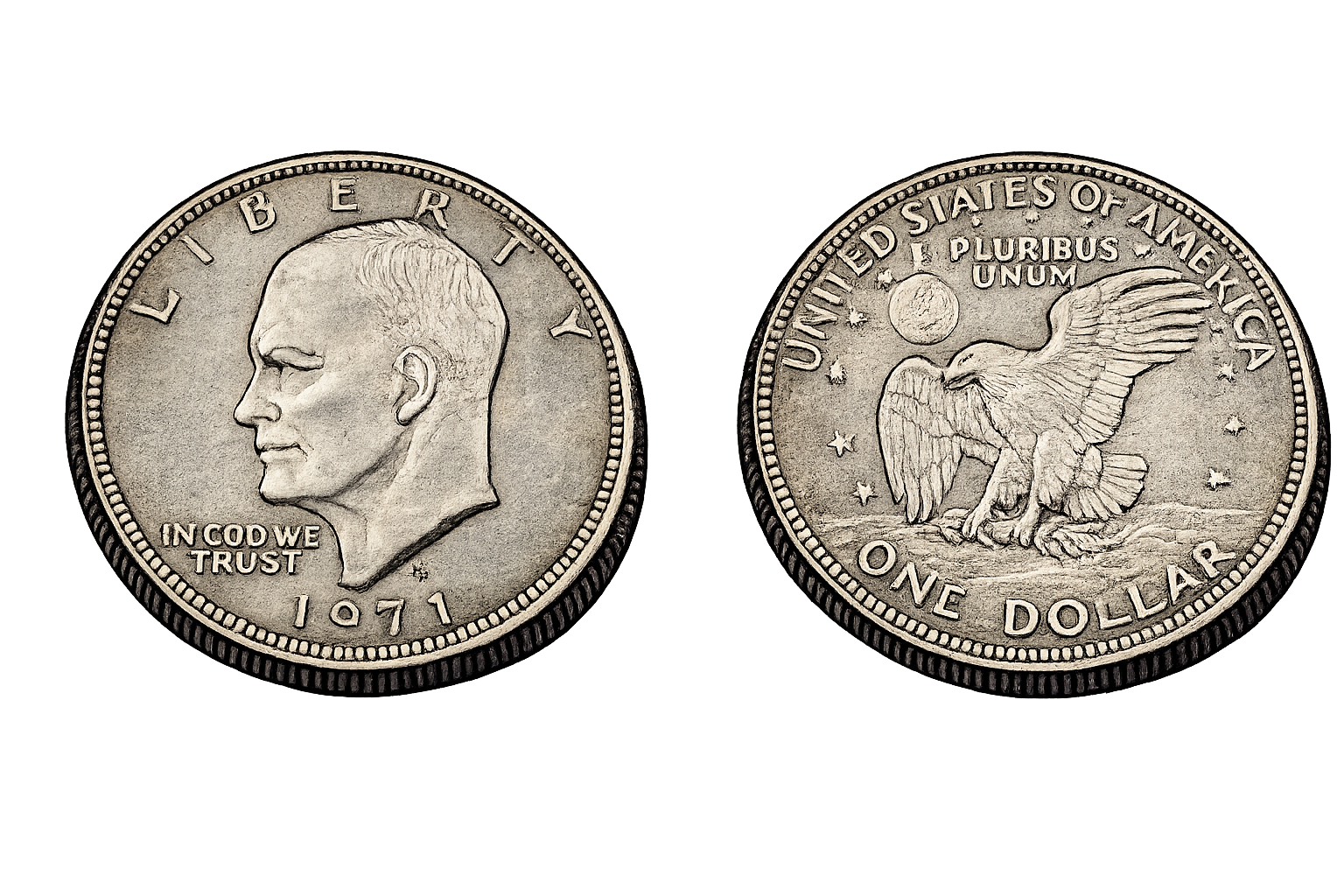 1971-1976 Eisenhower Dollar 40% Silver image