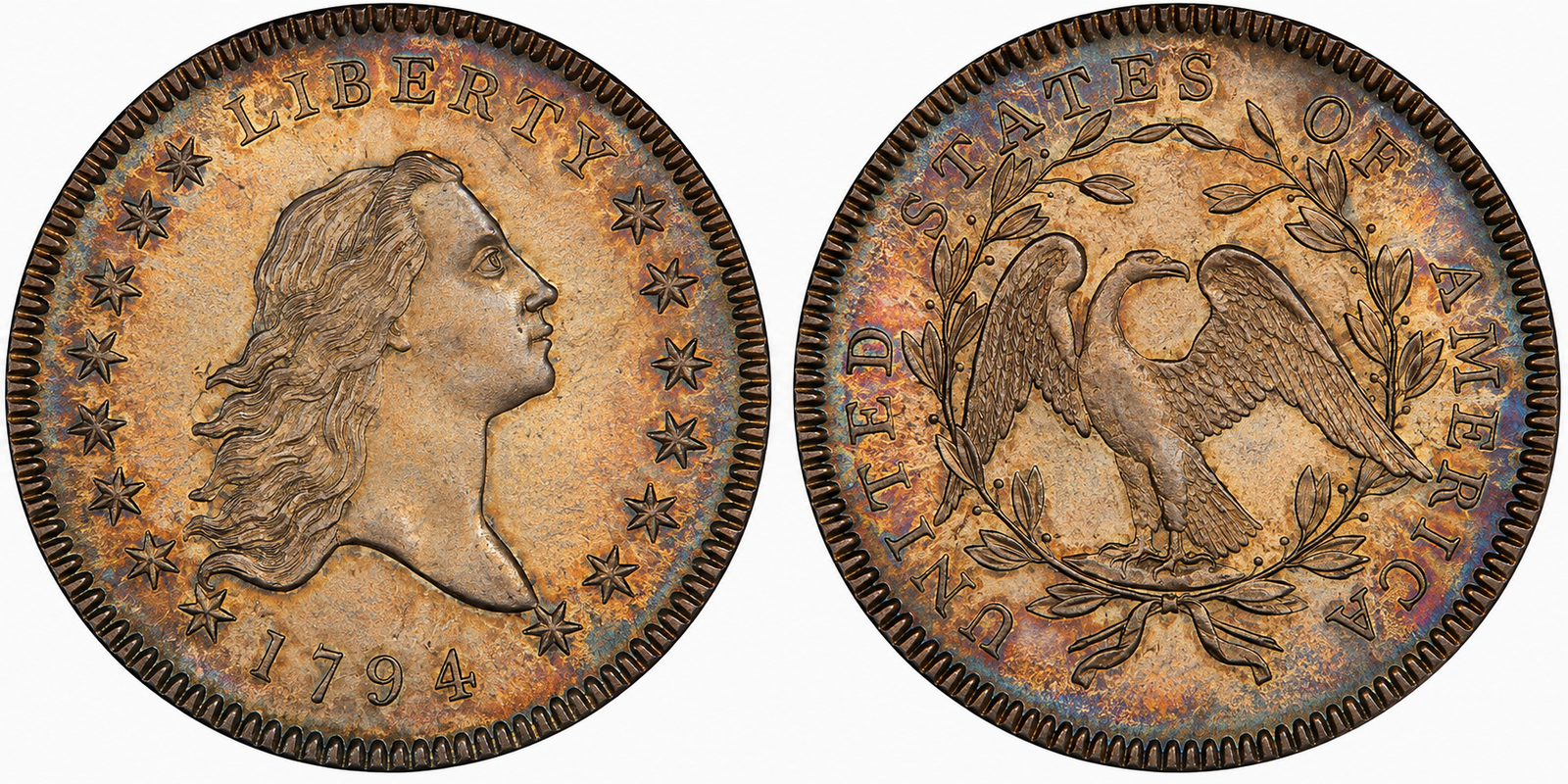 1795 Flowing Hair Silver Dollar obverse and reverse