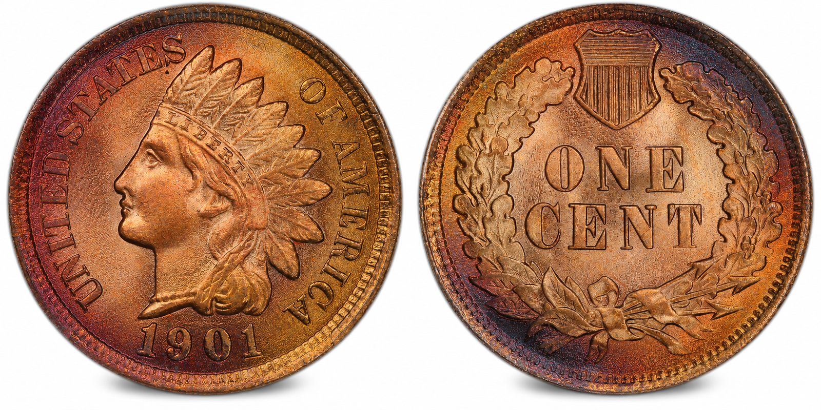 1901–1909: Indian Head Small Cent (Bronze Composition Type)