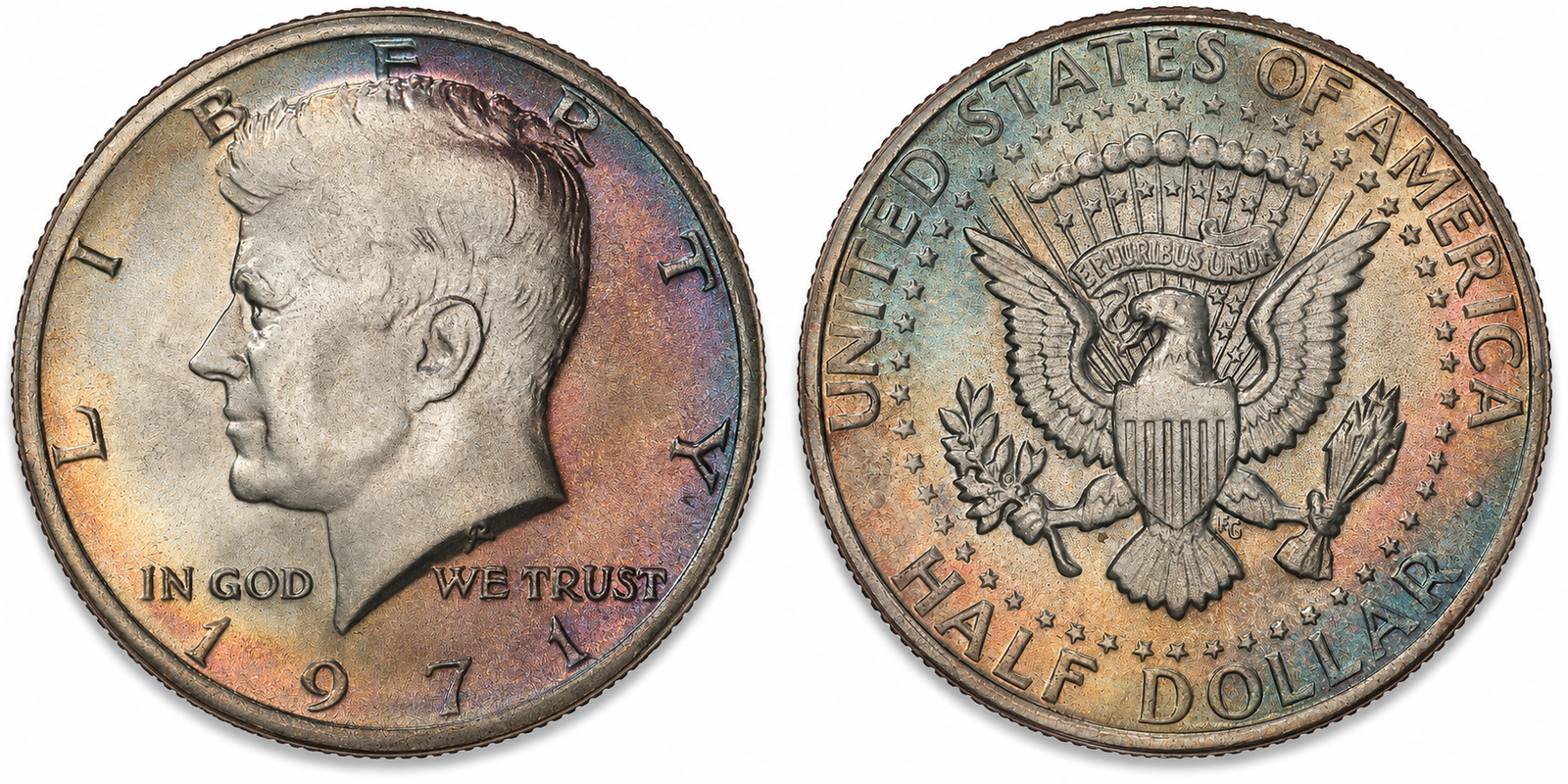 1971–2000: Kennedy Half Dollar (Copper-Nickel Clad Composition Type)