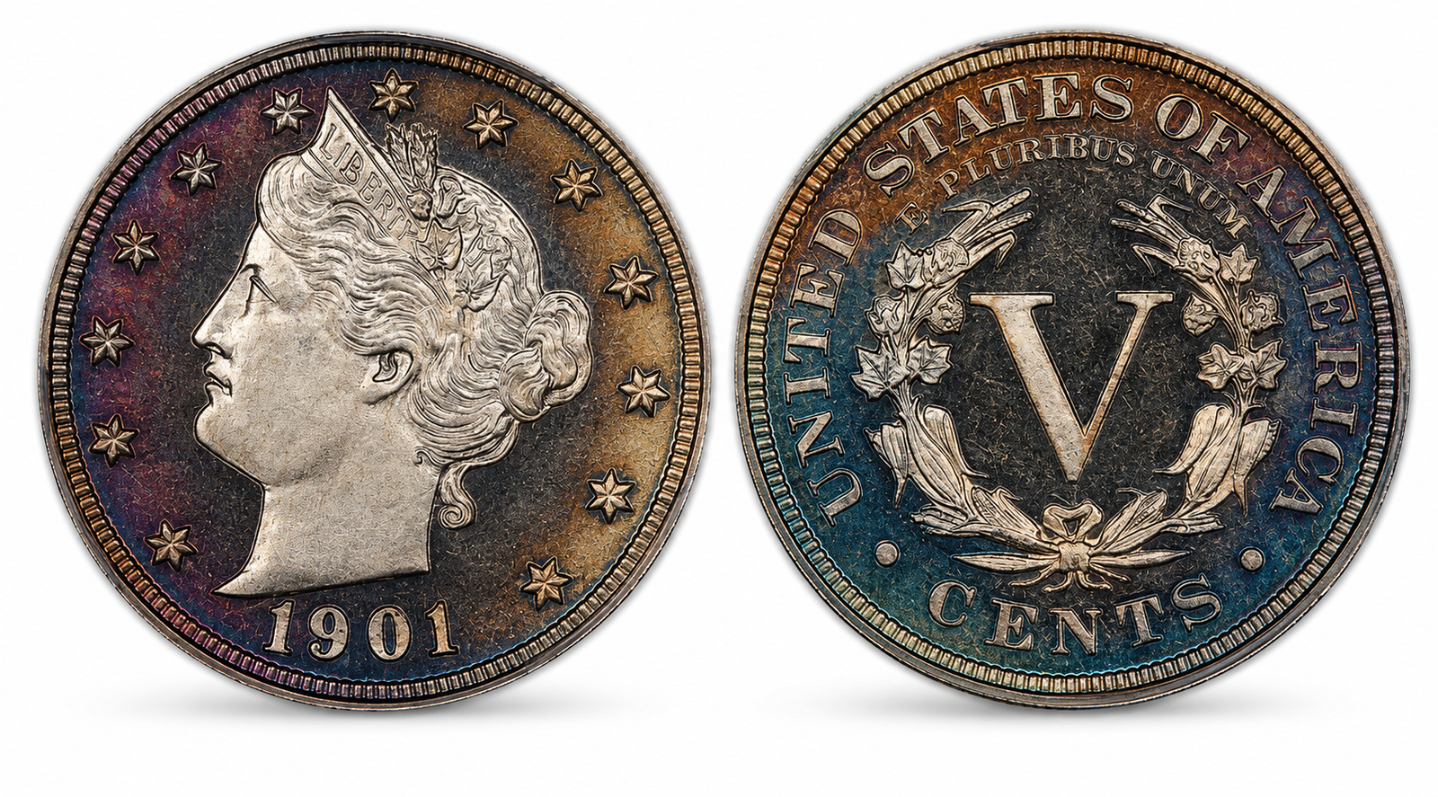 1883: Liberty Head "V" Nickel (Variety 1: "No Cents" on Reverse)