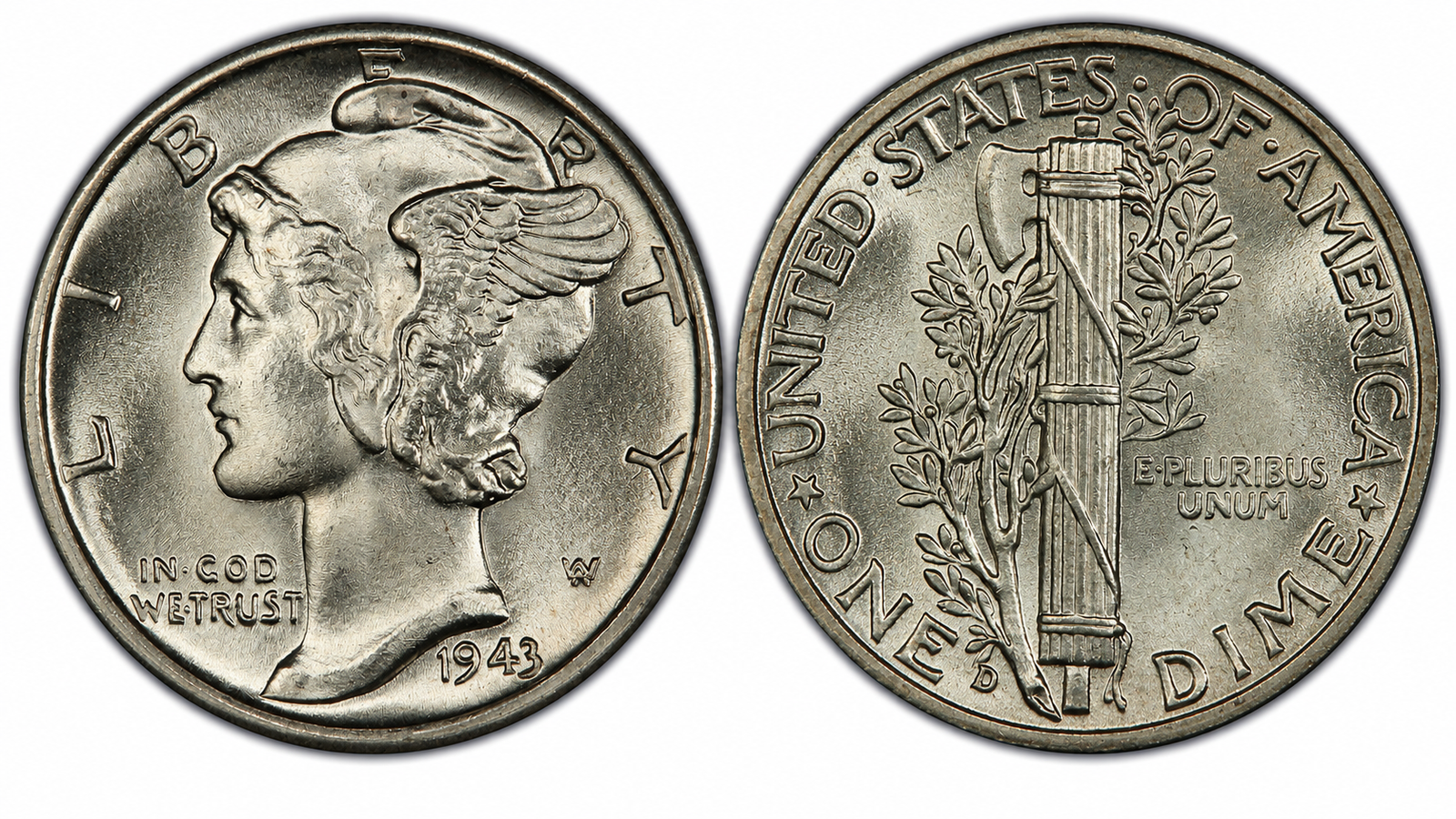 1916–1945: Mercury Dime (Winged Liberty Head, 90% Silver)