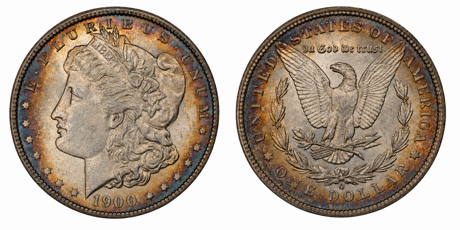 1900 Morgan Silver Dollar obverse and reverse
