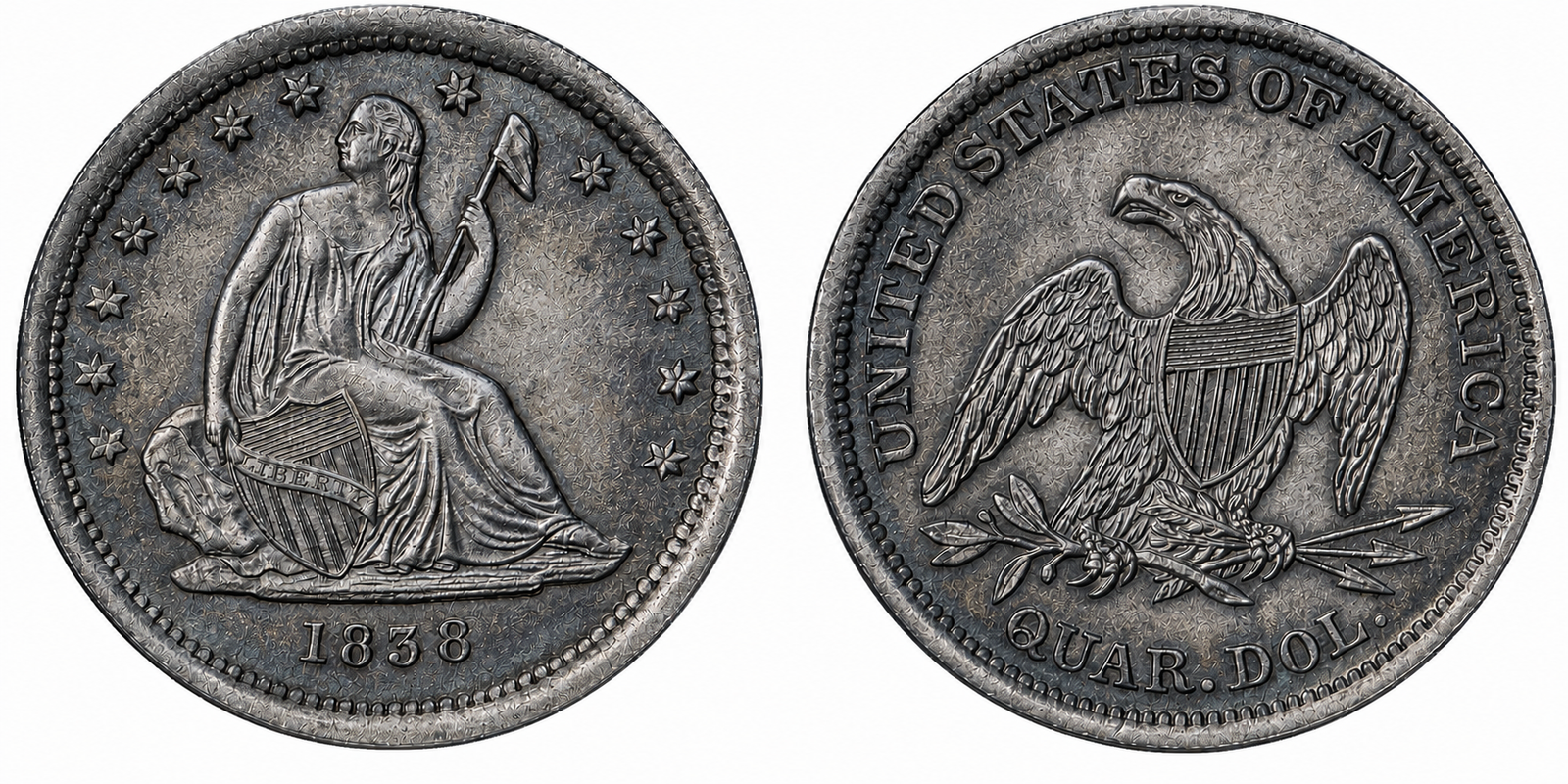 1838-1891 Liberty Seated Quarter image