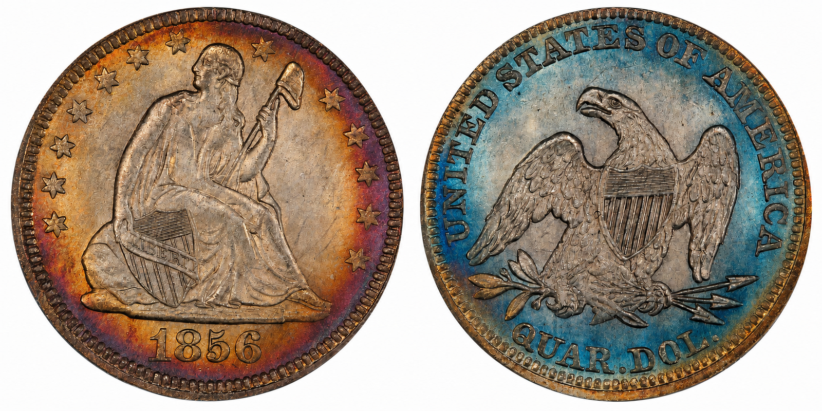 1840–1853: Liberty Seated Quarter (Variety 2: With Drapery at Elbow)