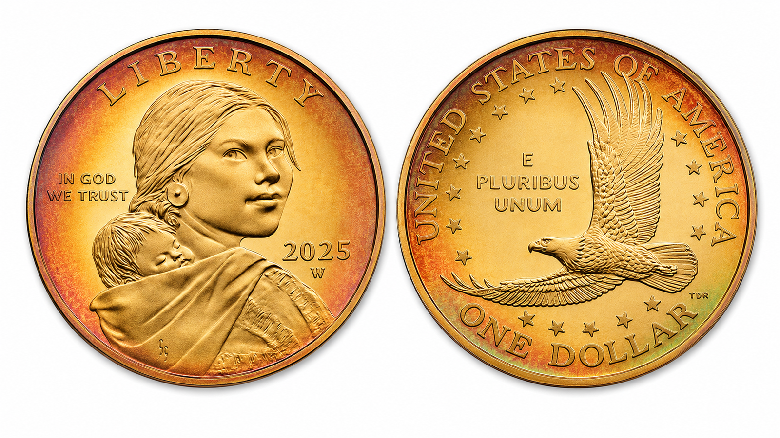 2000 Sacagawea Dollar obverse and soaring eagle reverse