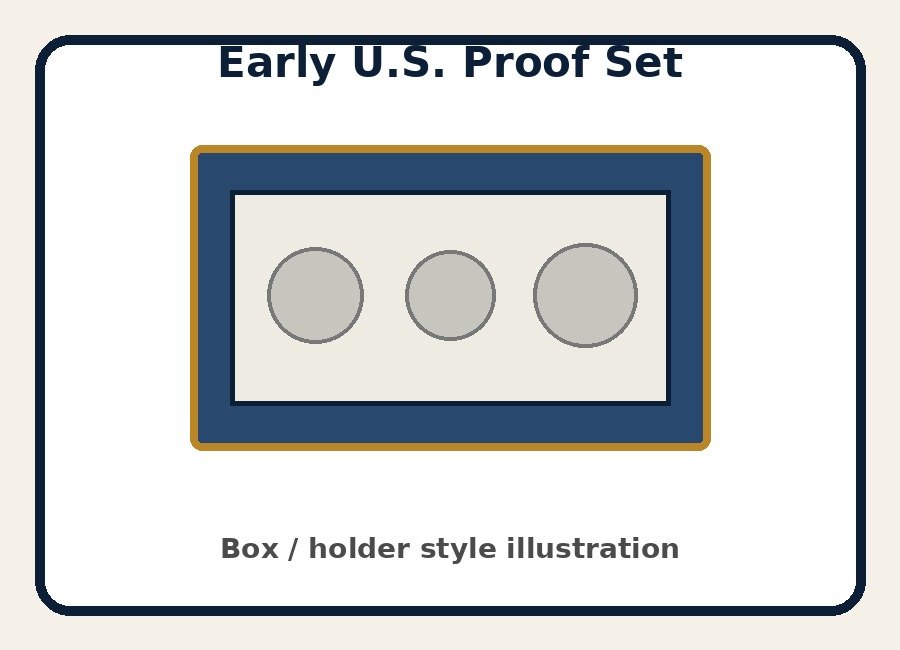 Early U.S. proof set box illustration