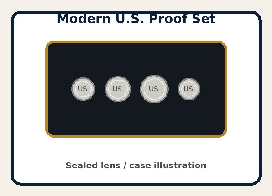 Modern U.S. proof set sealed lens illustration