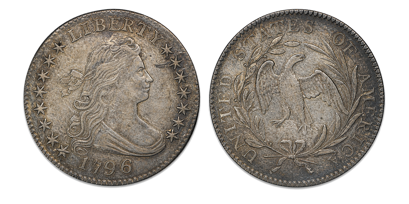 1796–1797 Draped Bust Dime Small Eagle obverse and reverse